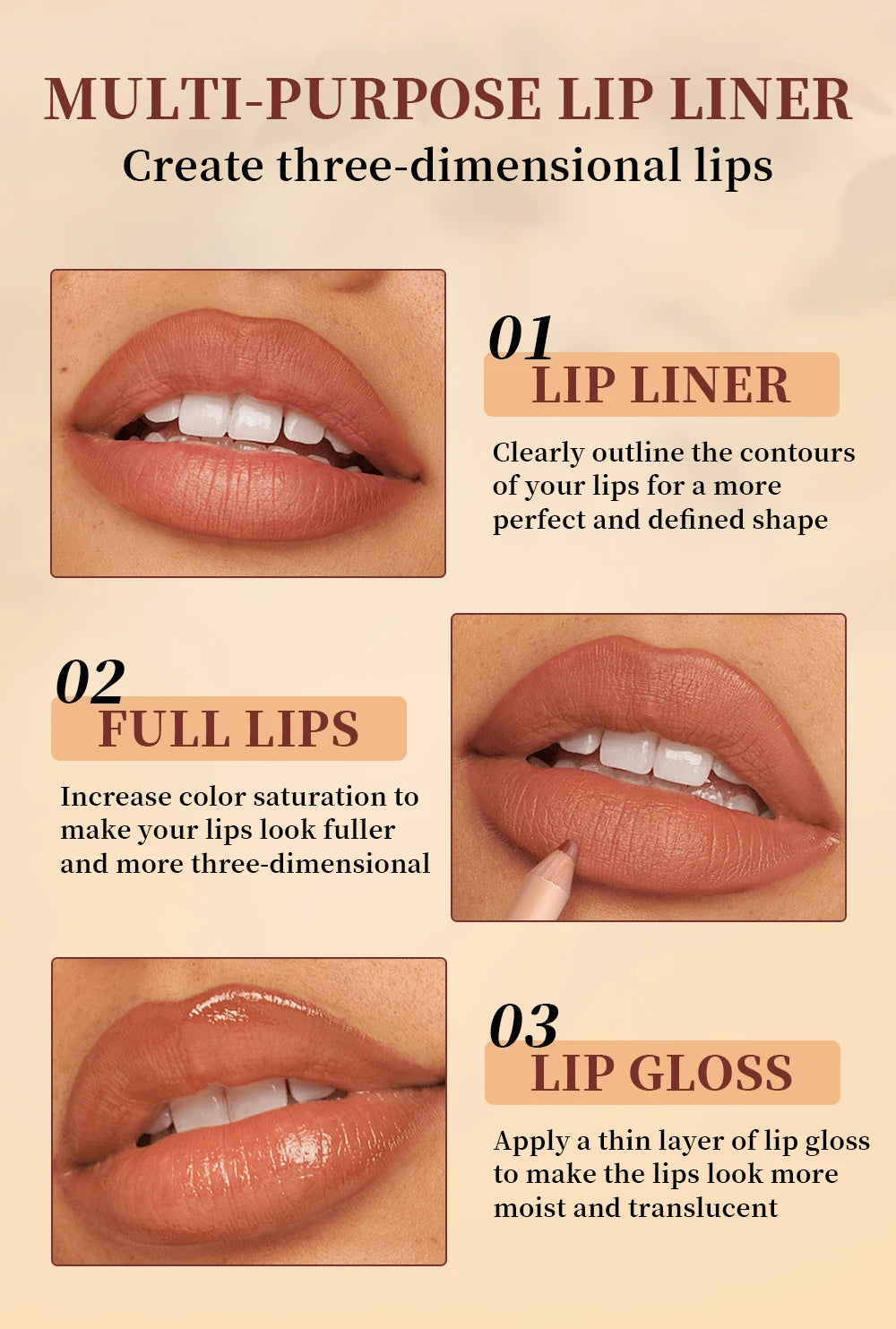 12-Color Waterproof Matte Lip Liner Pencil Set - 11