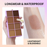 8-Shade Waterproof Full Coverage Cream Concealer Palette