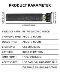 Professional Rechargeable Electric Hair Trimmer for Men
