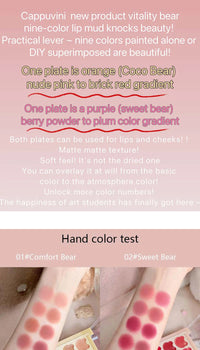 9-Color Velvet Lip Mousse Palette - Matte & Long-Lasting