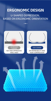 Gel Cooling Honeycomb Seat Cushion for Office and Car