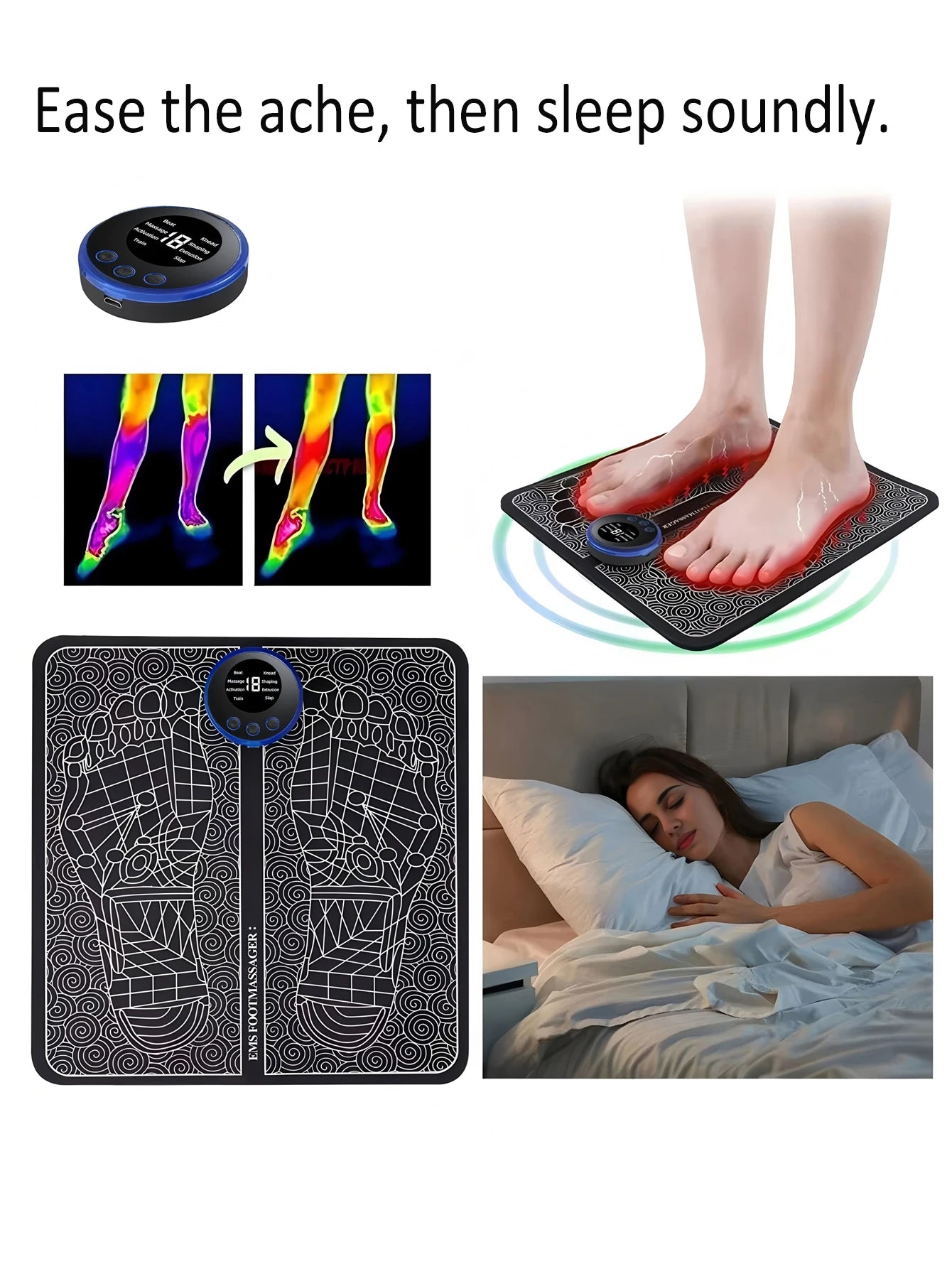 EMS Electric Foot Massage Mat for Pain Relief - 4