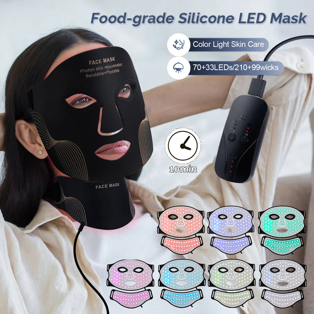 7-Color LED Photon Therapy Mask for Face and Neck