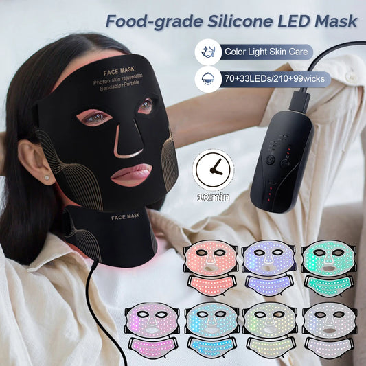 7-Color LED Photon Therapy Mask for Face and Neck