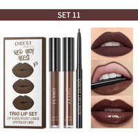 3-Piece Waterproof Matte Lipstick and Lip Liner Set