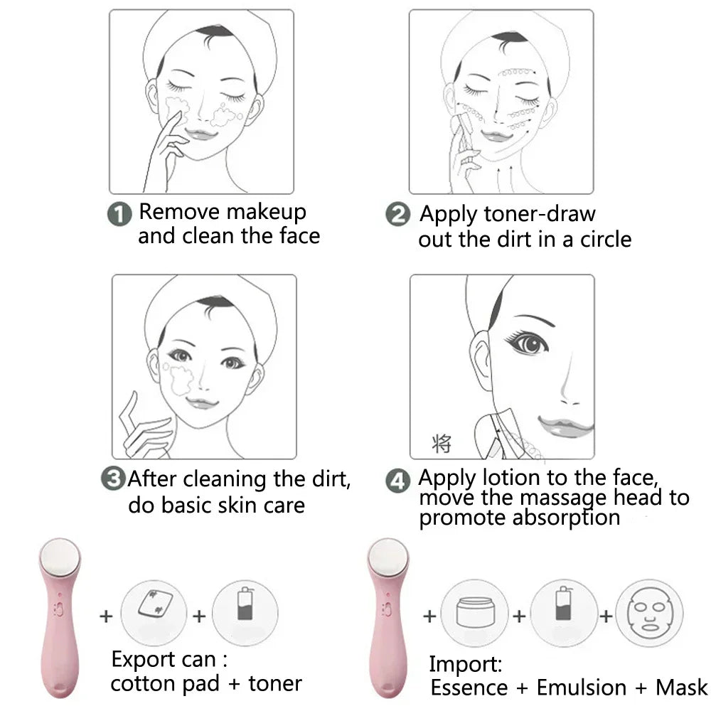 Ultrasonic Ionic Facial Skin Tightening and Cleaning Device - 11