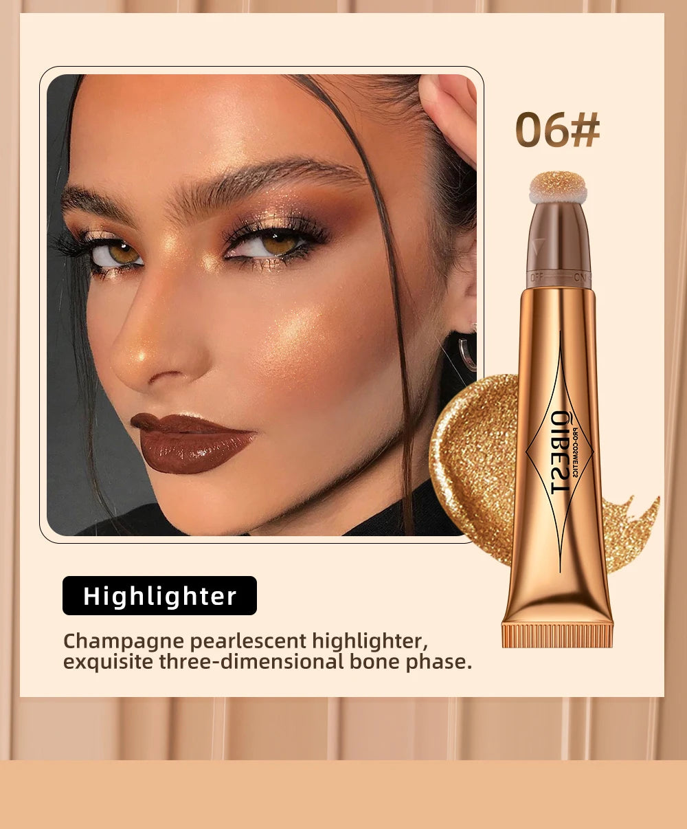 Liquid Contour, Blush and Highlighter Wand with Cushion Applicator - 17