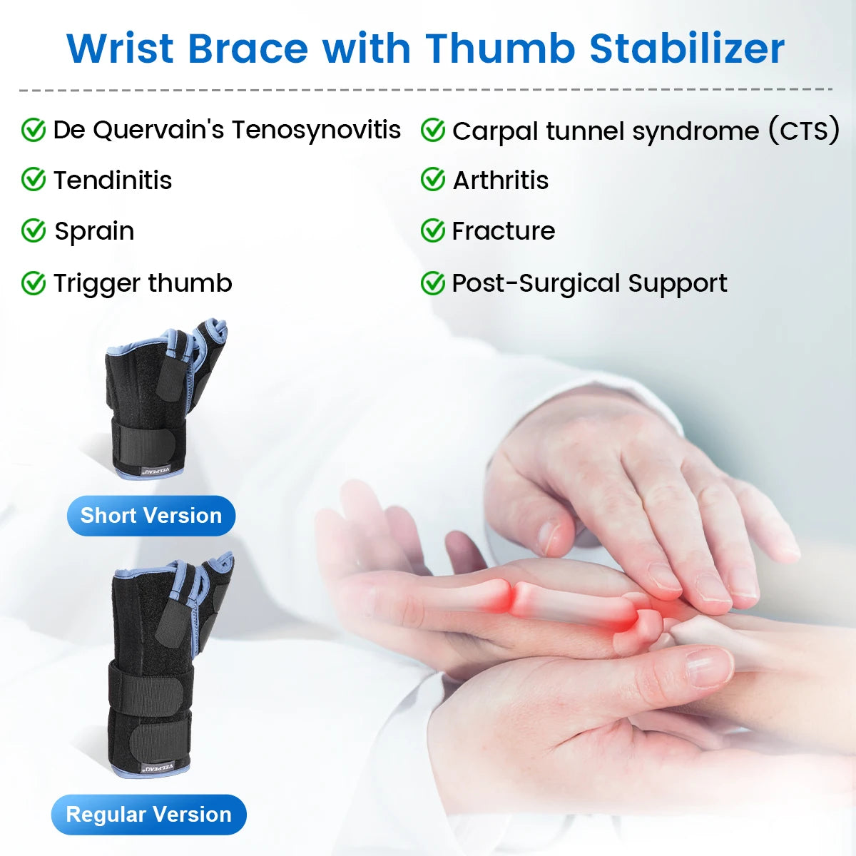 Adjustable Wrist and Thumb Support Splint for Pain Relief - 7
