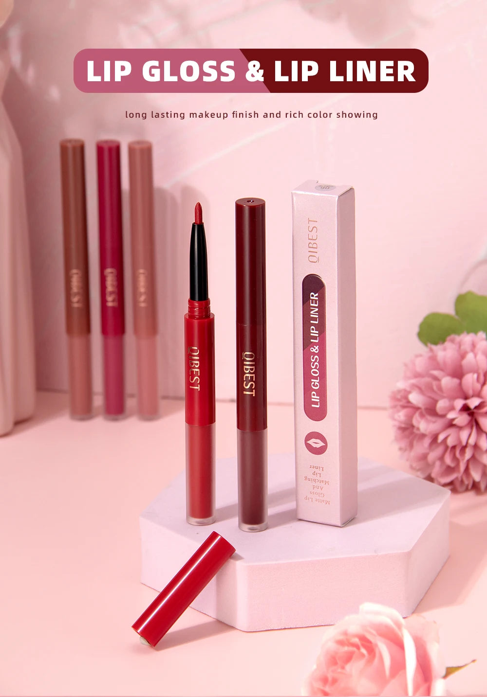 2-in-1 Dual Ended Matte Lip Liner and Long-Lasting Liquid Lipstick - 7