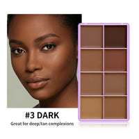 8-Shade Matte Cream Concealer Palette for Full Face Coverage