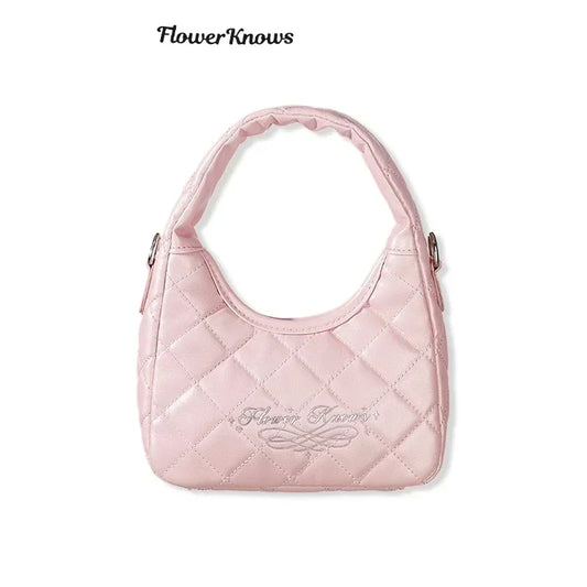 Quilted Pink Cosmetic Handbag for Daily Essentials