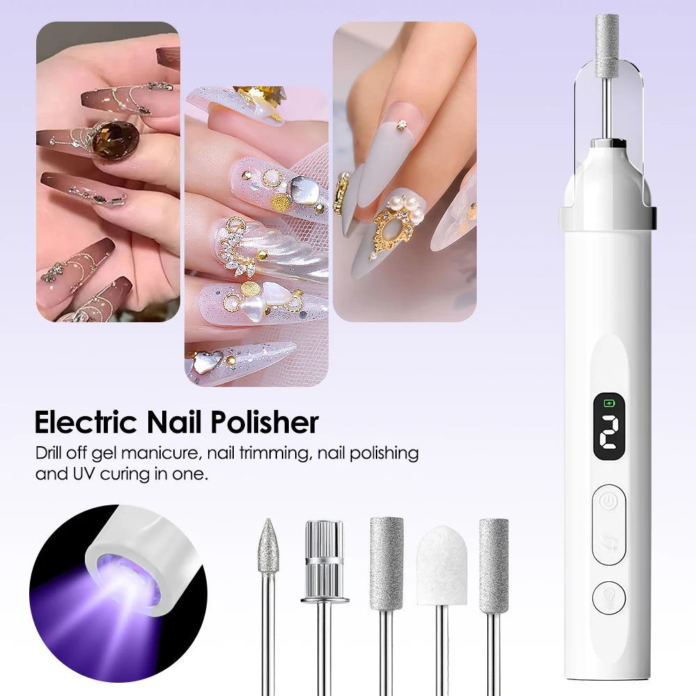 Portable Electric Nail Drill & UV Curing Tool - 2