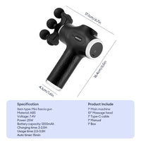 Portable Deep Tissue Percussive Massage Gun with 10 Attachments