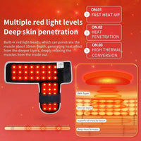 Heated Ankle Support Wrap with Red Light Therapy and Massage