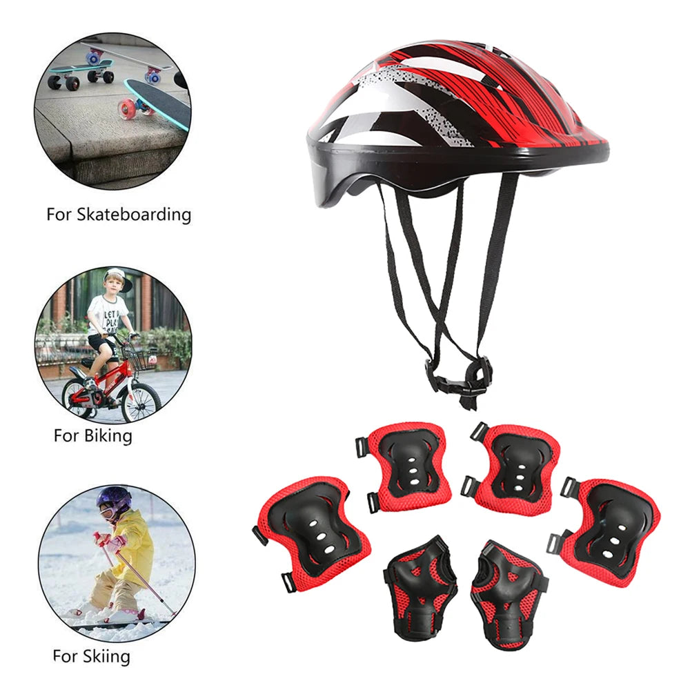 Kids Protective Helmet and Safety Gear Set - 7