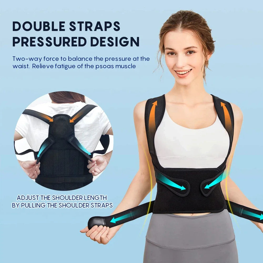 Adjustable Back Brace and Posture Corrector for Pain Relief - 4