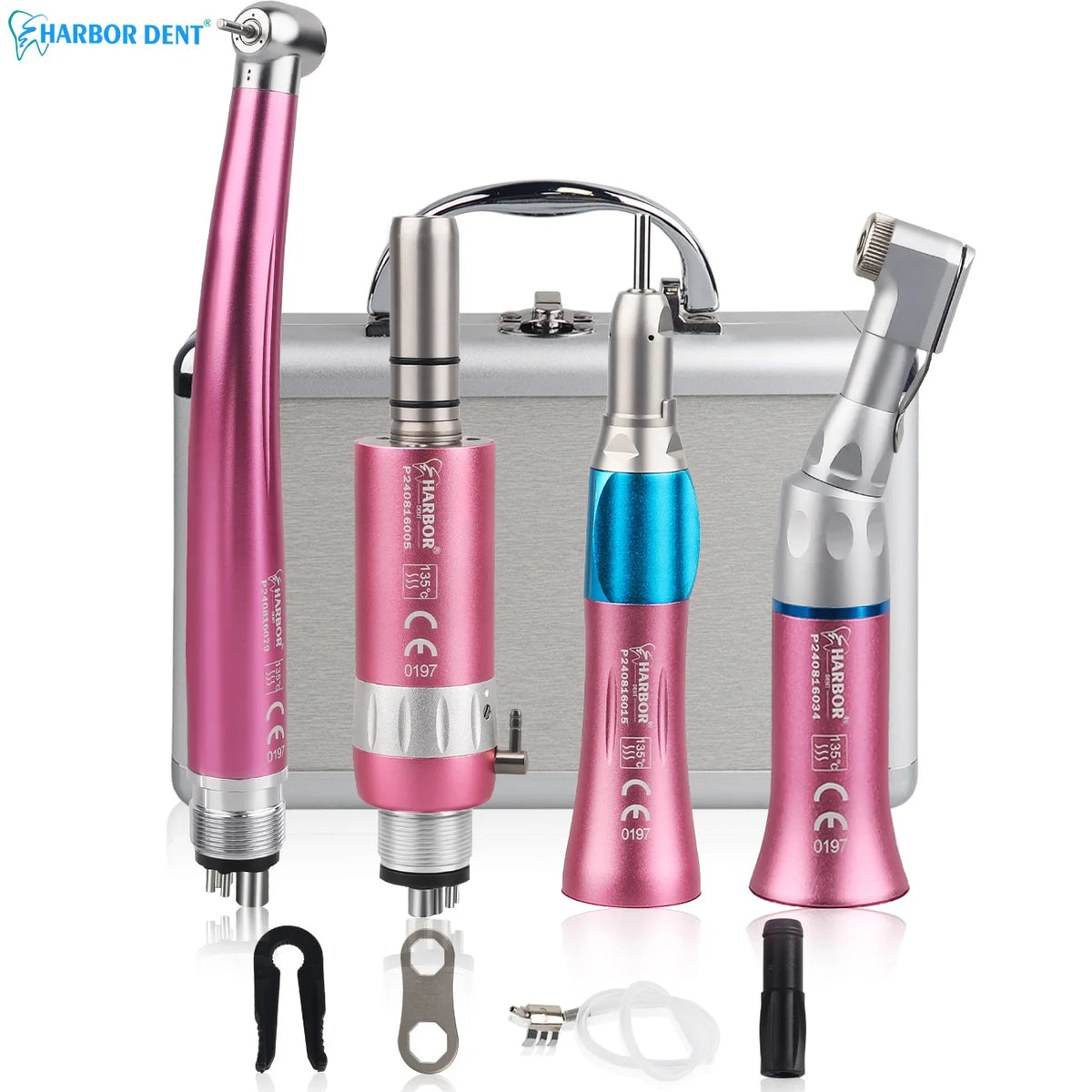 4-Piece Dental Handpiece Kit with Air Motor
