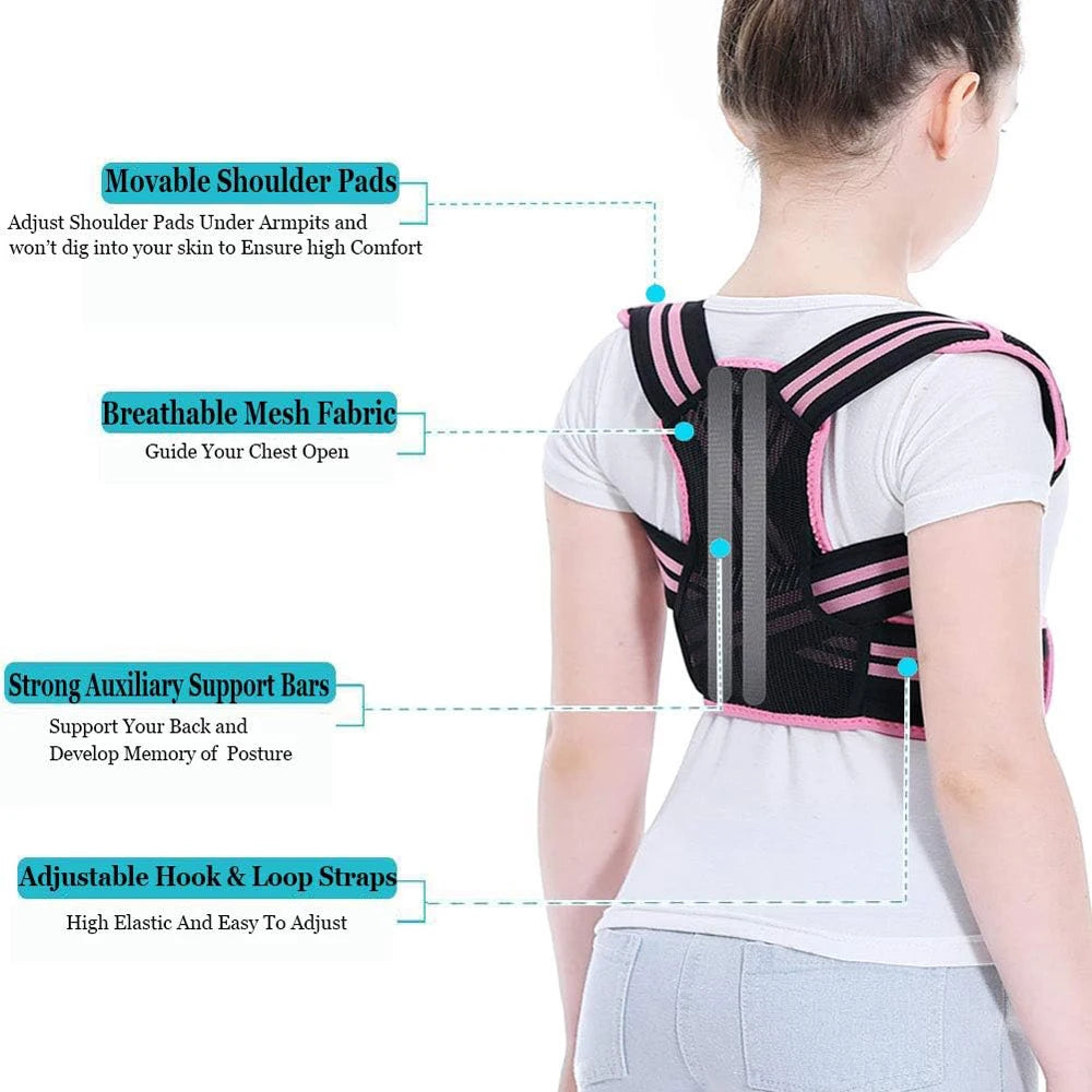 Adjustable Back Posture Corrector Brace for Kids and Teens - 3