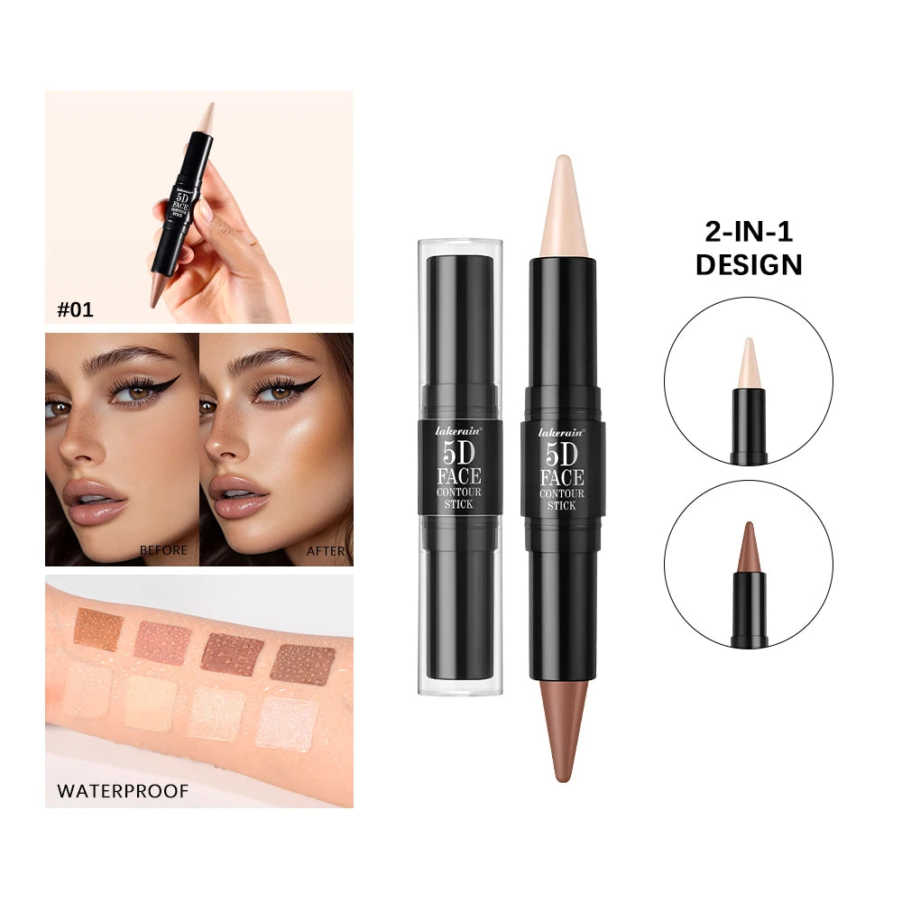 Dual-Ended Cream Contour and Highlighter Stick - 2