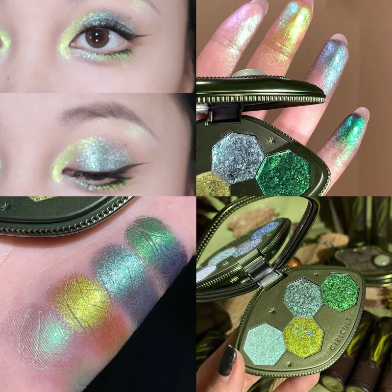 4-Color Chameleon Shimmer Eyeshadow Palette - 2