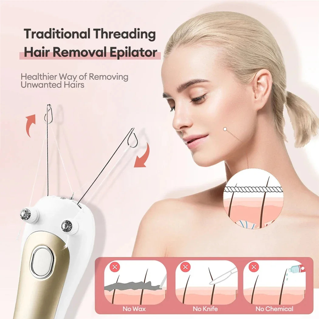 Electric Cotton Thread Hair Remover for Face and Body - 5