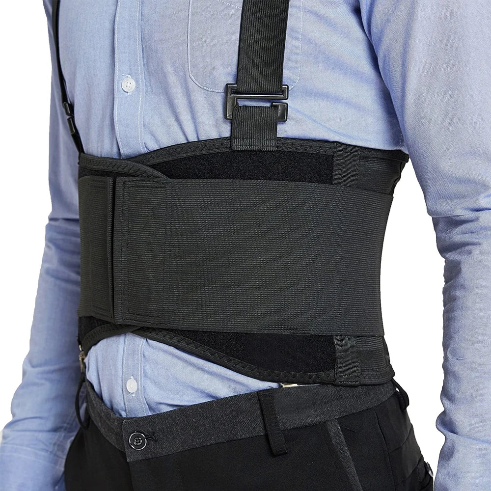 Heavy Duty Adjustable Back Support Brace with Suspenders - 4