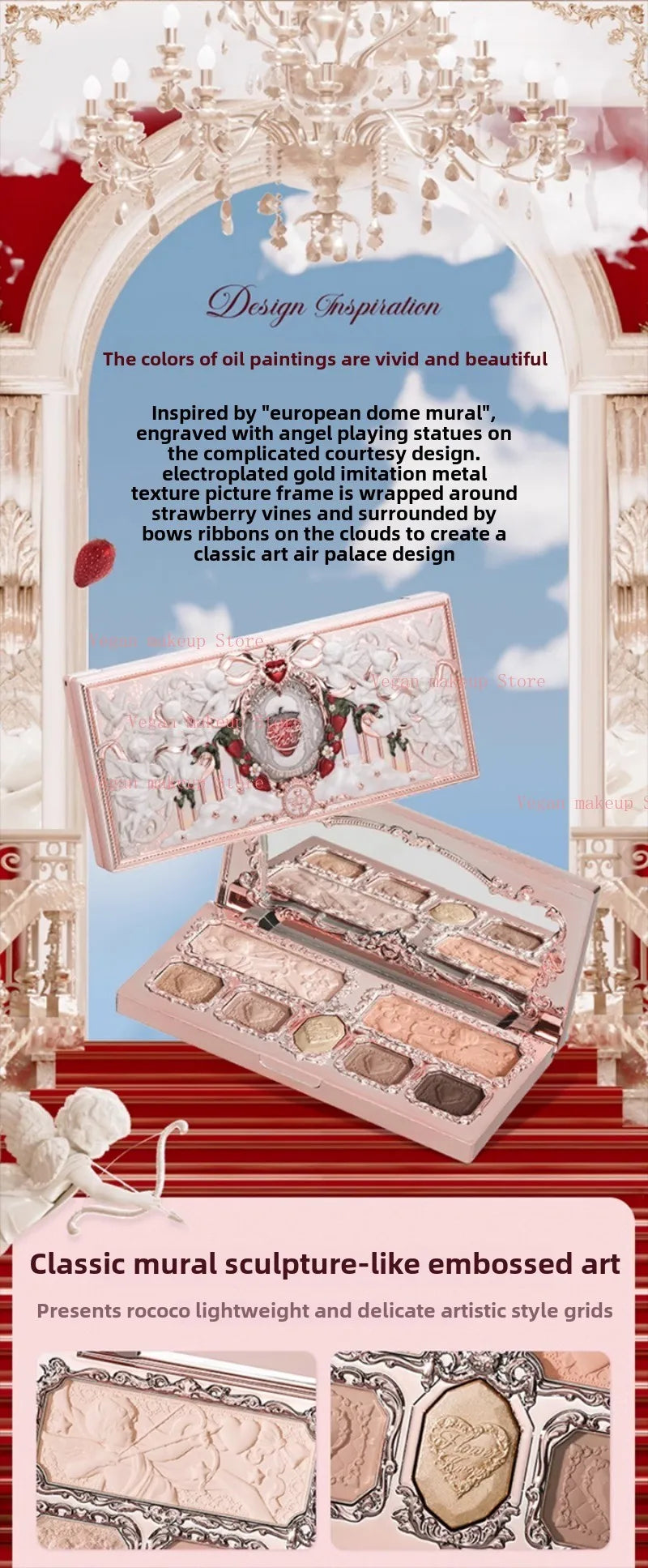 All-in-One Face Makeup Palette for Eyes, Blush, and Contour - 8