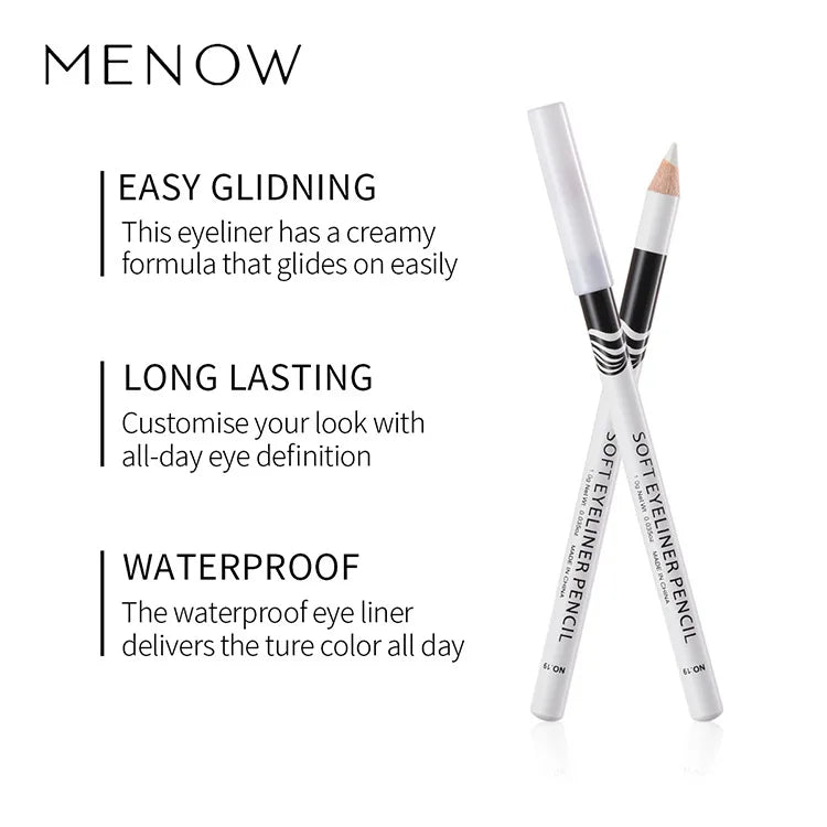 12-Piece Waterproof White Eyeliner Pencil Set - 13