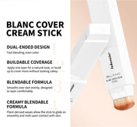 Full Coverage Cream Foundation Stick with Built-in Brush
