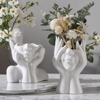 Artistic Face Makeup Brush Organizer and Desk Vase