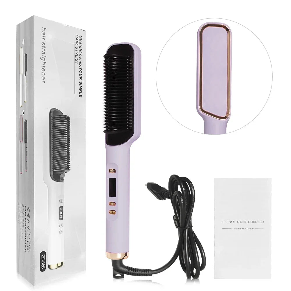 Professional Ceramic Hair Straightening Brush - 17