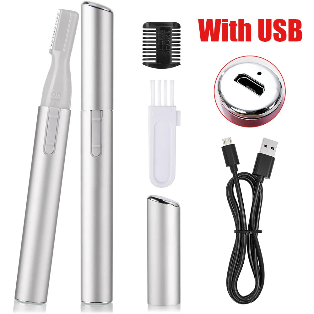 Portable Electric Eyebrow and Facial Hair Precision Trimmer - 15