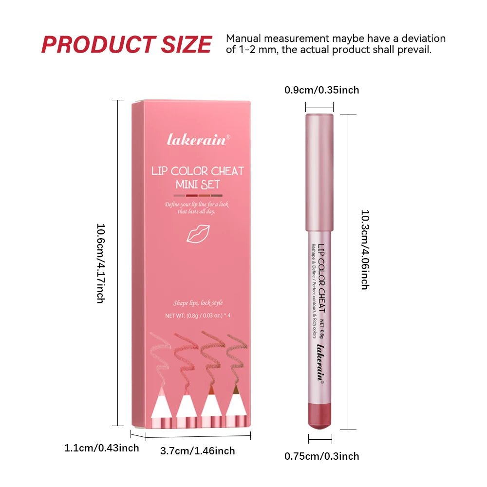 Long-Lasting Waterproof Matte Lip Liner Set - 8