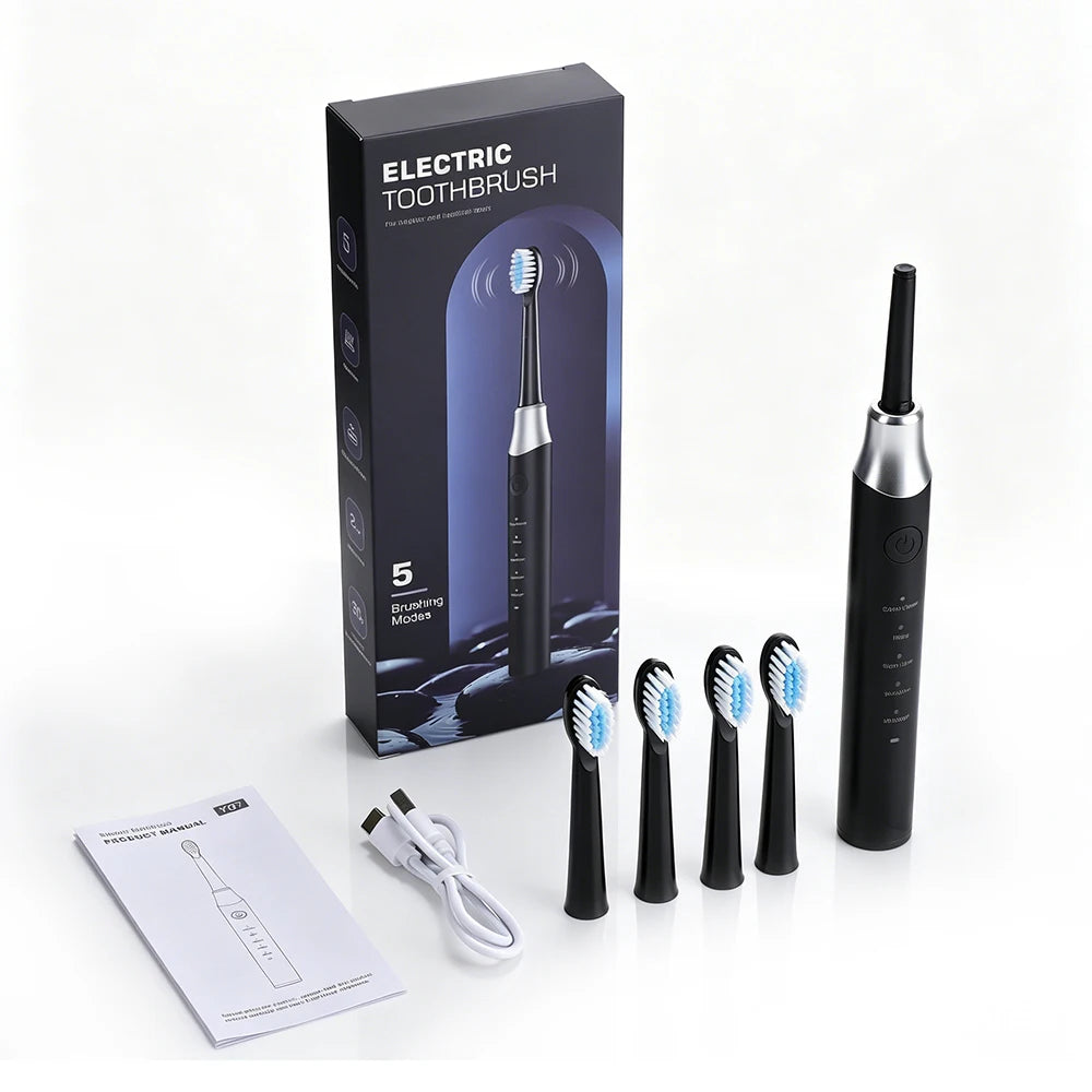 Sonic Electric Toothbrush with 5 Cleaning Modes and 4 Brush Heads - 15