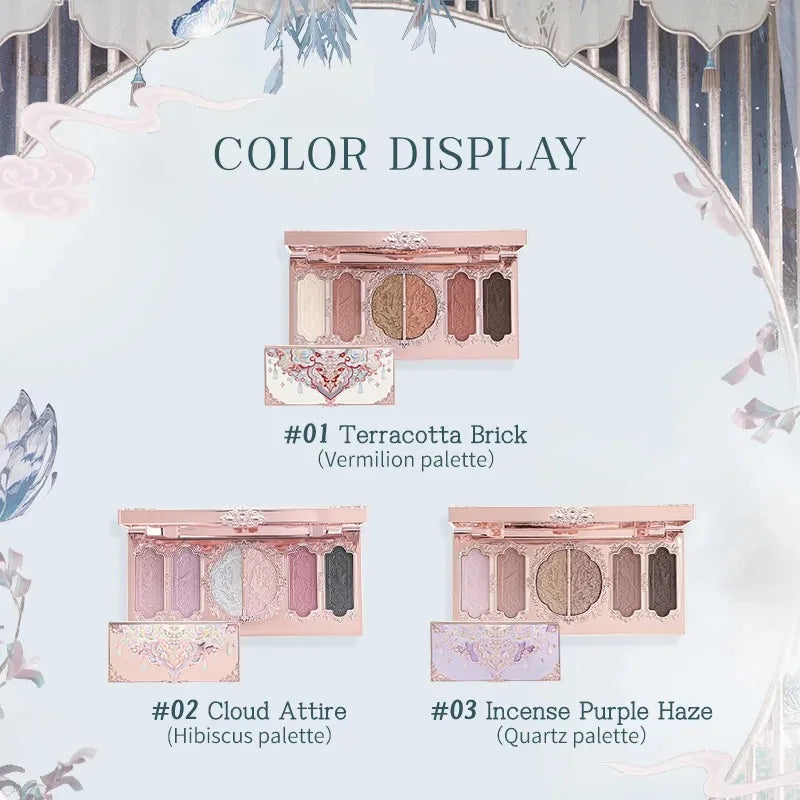 6-Color Embossed Eyeshadow Palette for All-Day Wear - 5