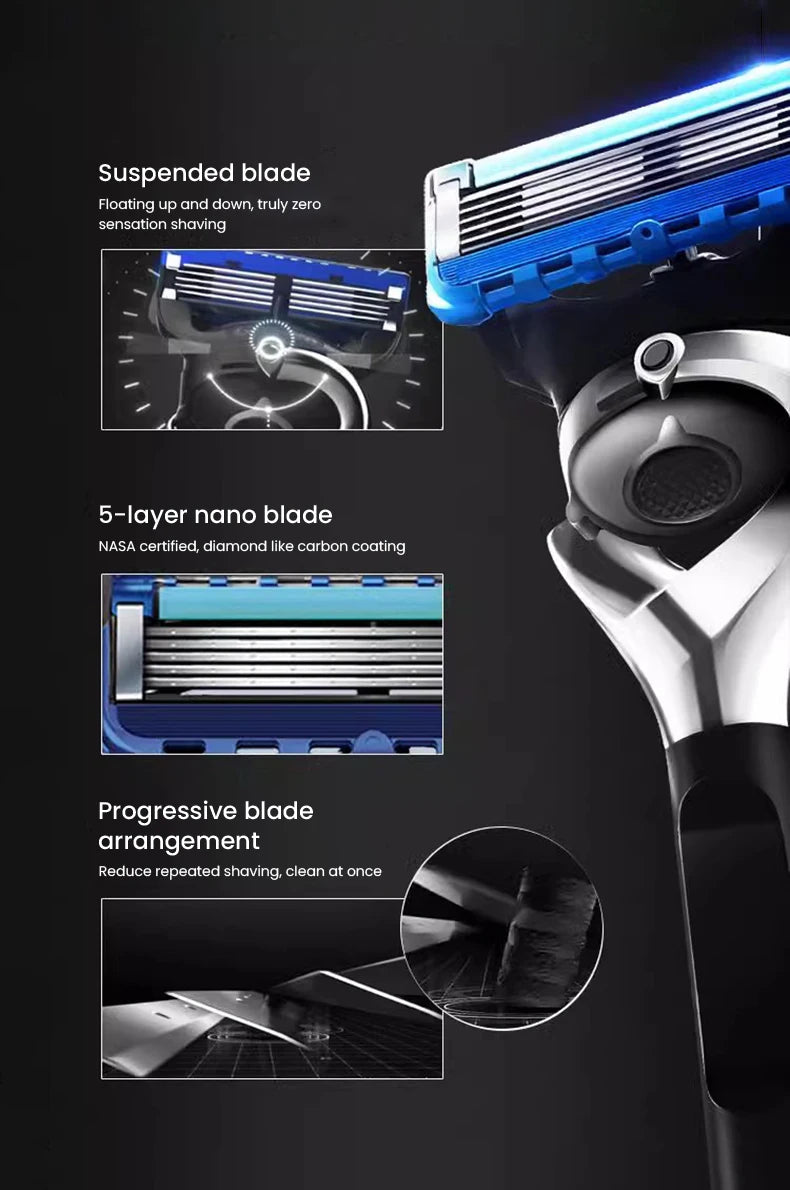 5-Blade Precision Shaving Razor with Magnetic Stand - 11