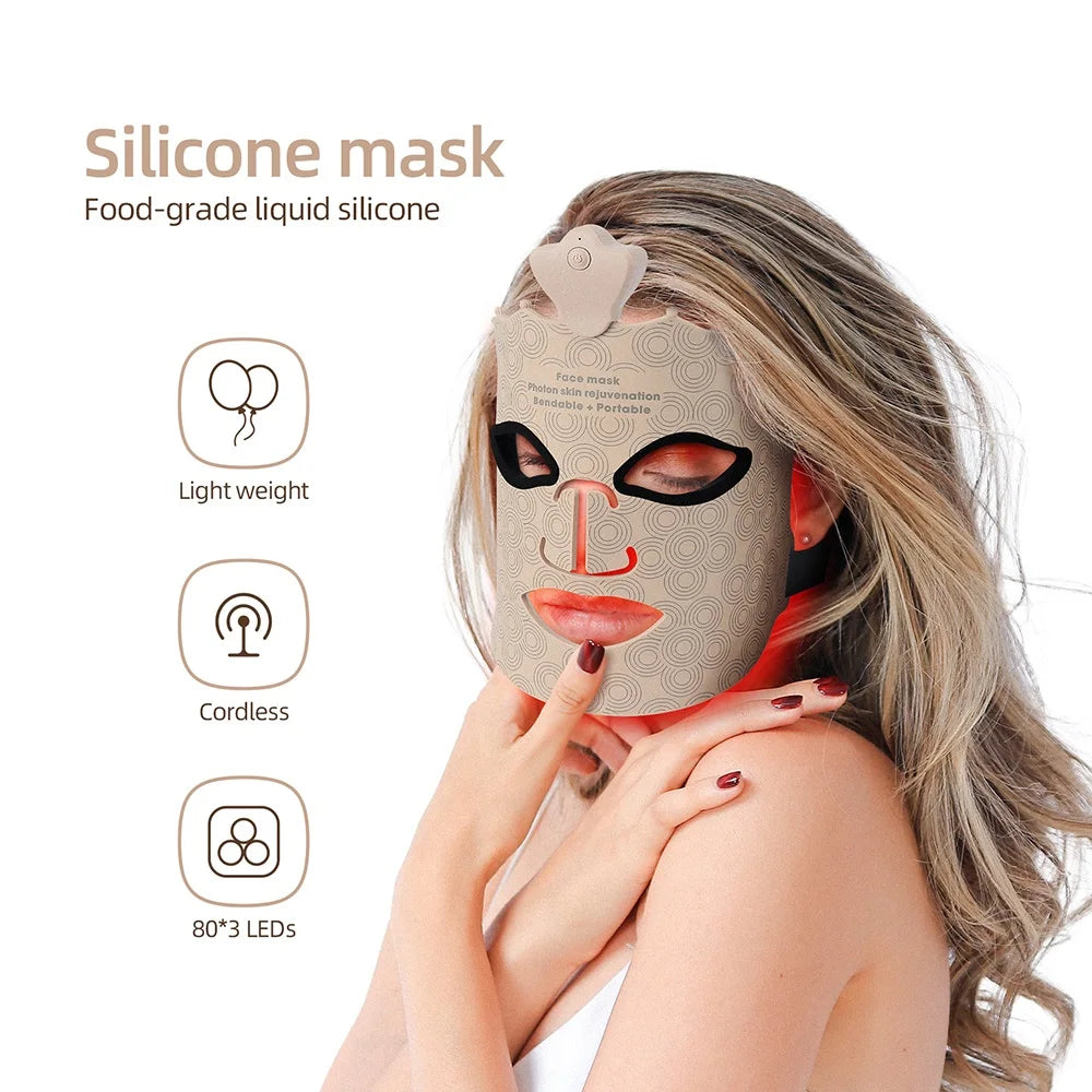 7-Color LED Photon Therapy Silicone Facial Mask - 2