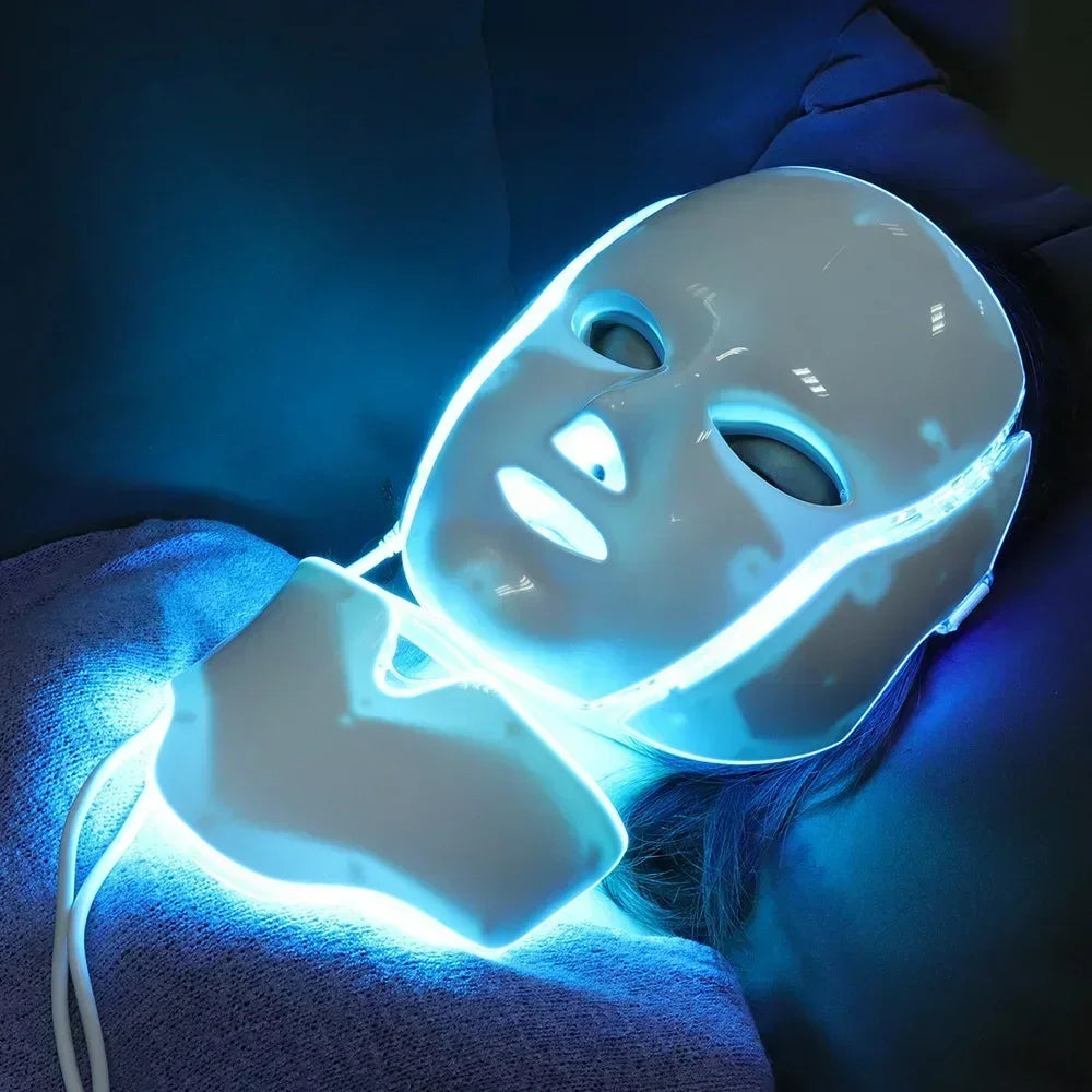 7-Color LED Facial and Neck Light Therapy Mask - 2