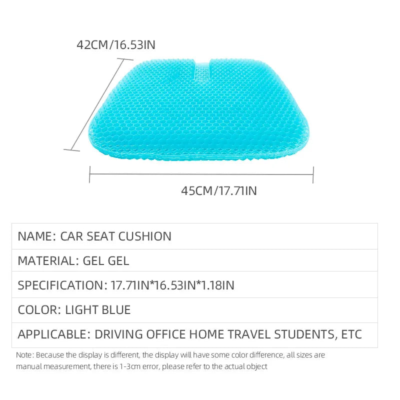 Breathable Honeycomb Gel Seat Cushion for Office and Car - 2