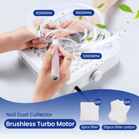 2-in-1 Powerful Nail Dust Collector and Manicure Vacuum