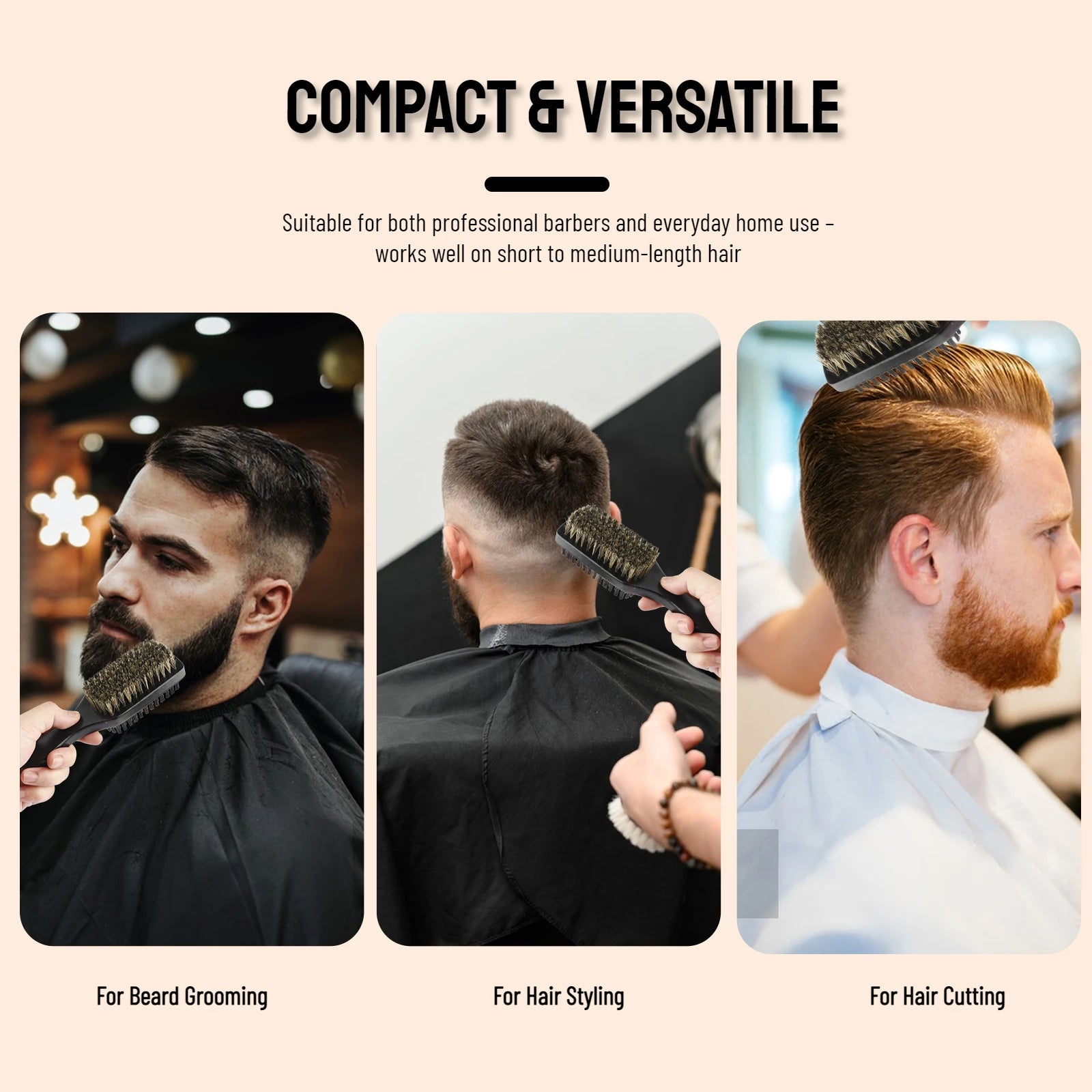 Dual-Sided Wooden Beard Grooming Brush for Styling - 5