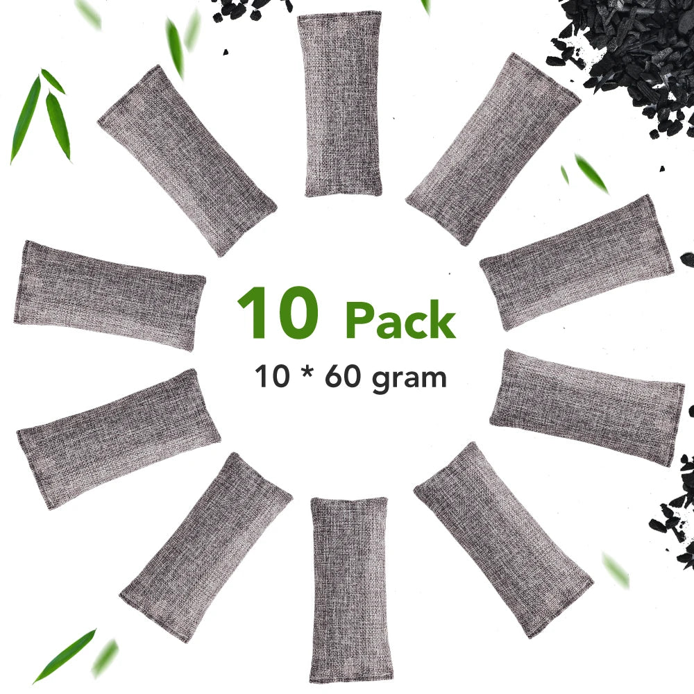 Natural Bamboo Charcoal Odor Absorber Bags (10 Pack) - 7
