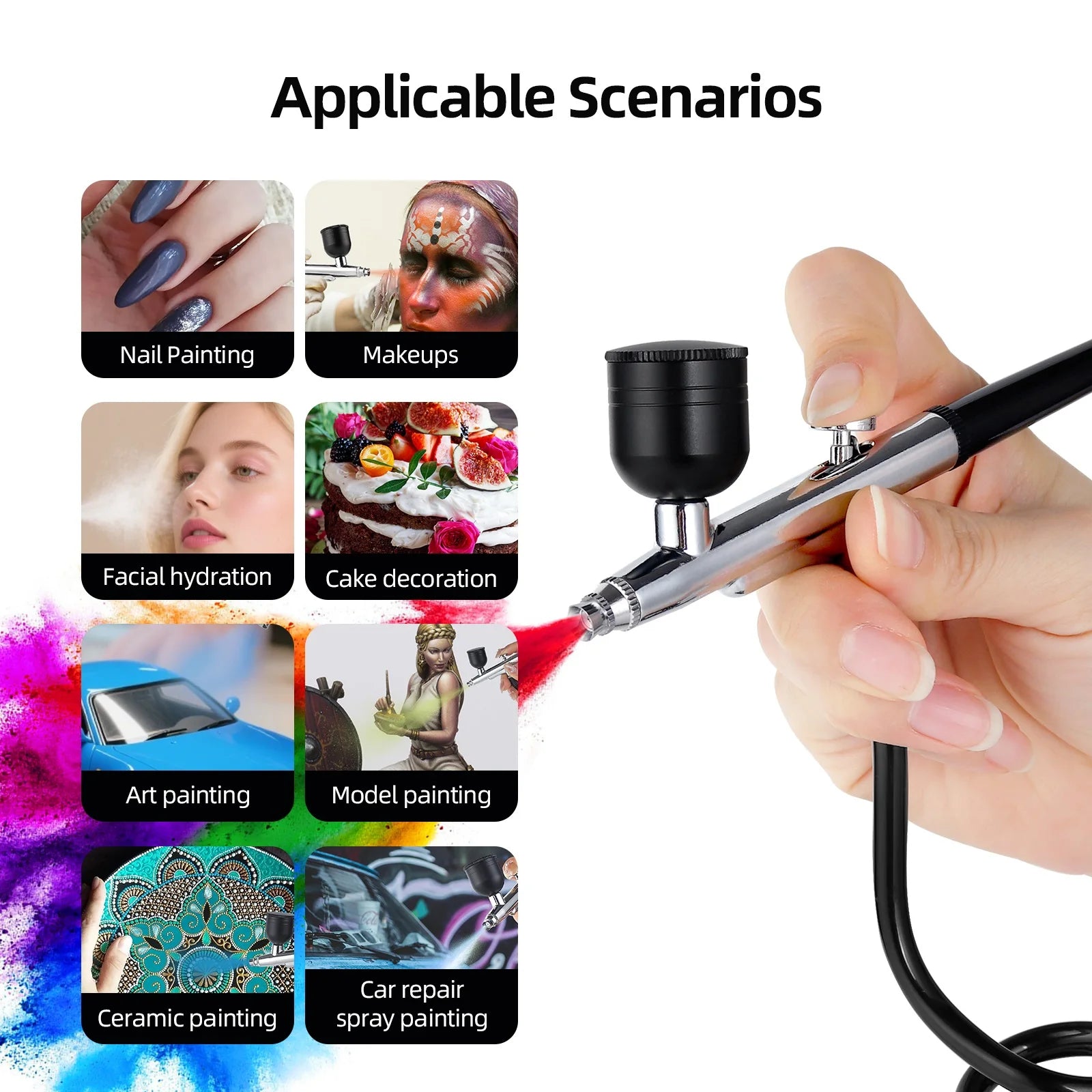 Portable Cordless Airbrush Kit for Makeup and Crafts - 5