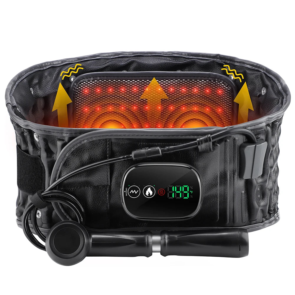 Heated Inflatable Lumbar Support Belt for Back Pain Relief