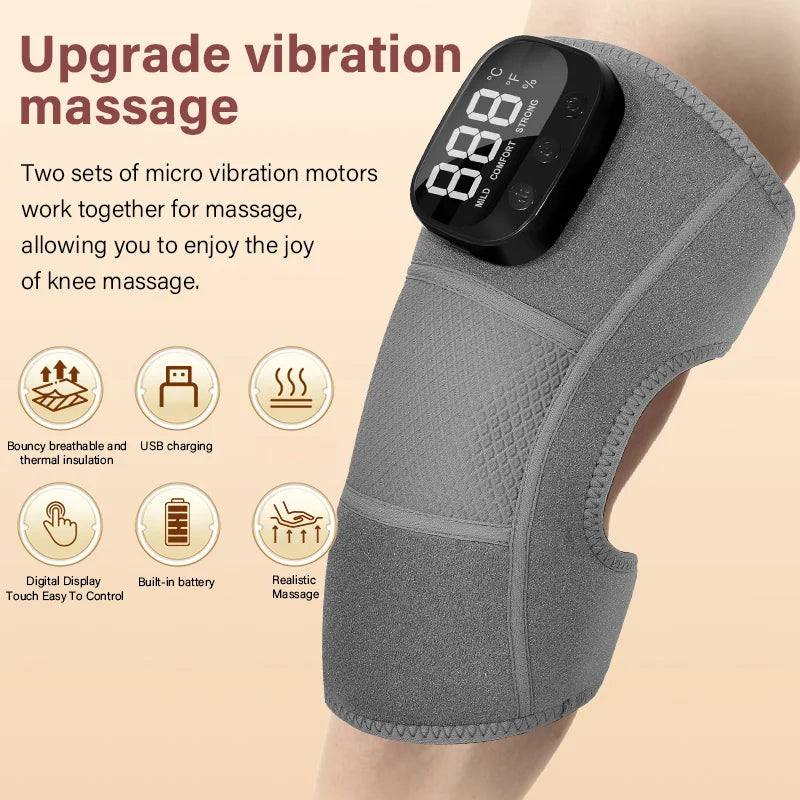3-in-1 Cordless Vibration Knee Massager for Joint Pain Relief - 8