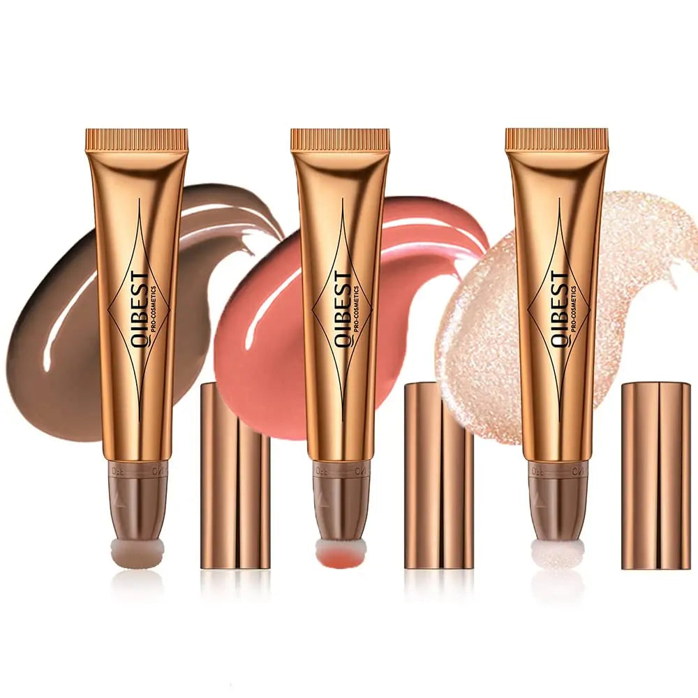 Liquid Contour, Blush and Highlighter Wand with Cushion Applicator - 1