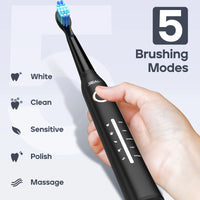 Rechargeable Ultrasonic Electric Toothbrush with 10 Replacement Heads