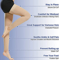 Thigh-High Footless Compression Sleeves for Leg Pain Relief