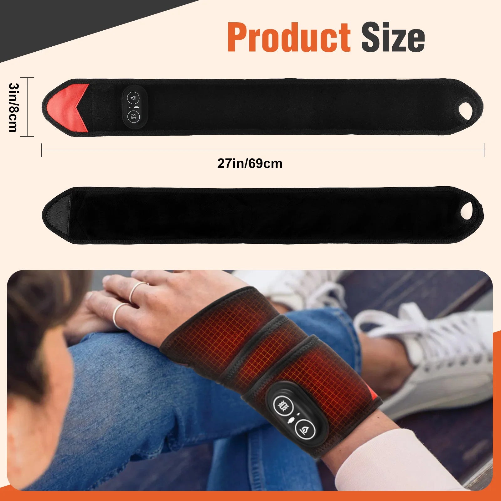 Red Light Therapy Heating Wrap for Joint & Muscle Pain Relief - 23