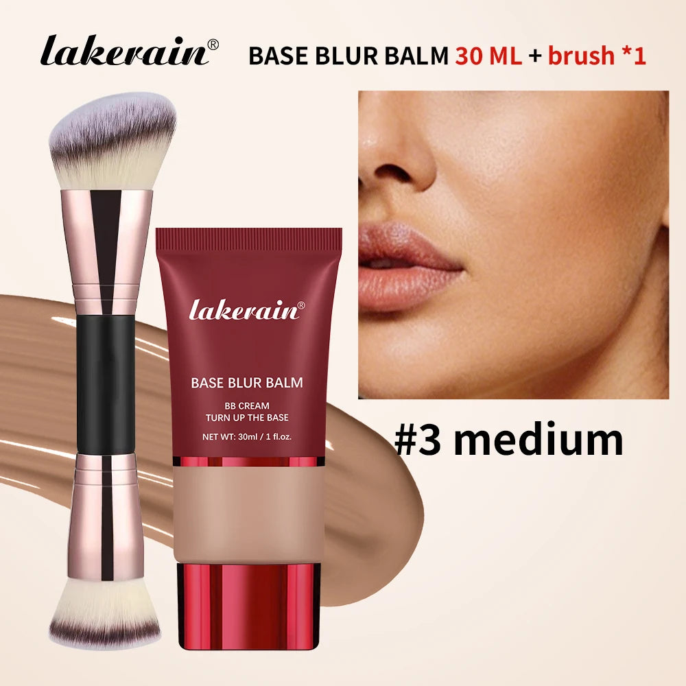 Matte Blur Foundation and Dual-Brush Makeup Set - 22